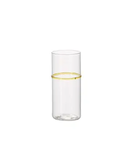 חדש עיצובים זכוכית כד מים קר מים מיץ זכוכית כד עם צהוב שפה קרח קיץ חם שתיית זכוכית