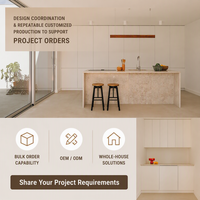 Meubles de cuisine modernes de luxe minimalistes couleur crème, solution de mobilier sur mesure pour toute la maison, pour projets résidentiels