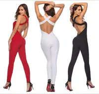Combinaison pantalon slim pour femmes, Spandex/Polyester, blanc/noir/rouge/rose, une pièce, amincissement des fesses, levage des fesses, combinaison pantalon de yoga, bon marché, vente en gros