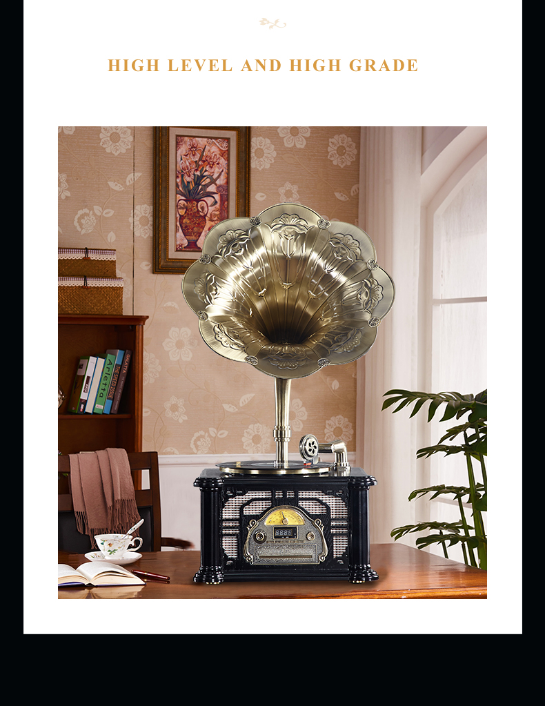 Best quality Retro record player vinyl turntable player wholesale antique gramophone