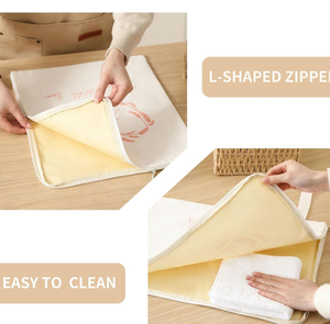 Sac à pain en coton naturel et cire d'abeille bio réutilisable, fermeture éclair large, sac de courses facile d'accès - Product Image 3