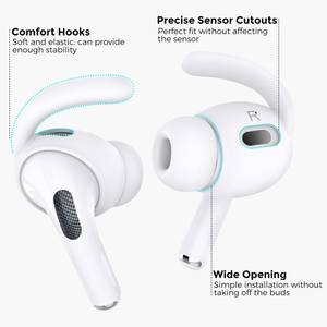 AHASTYLE 1 paire de crochets d'oreille pour <span class=keywords><strong>AirPods</strong></span> <span class=keywords><strong>Pro</strong></span> <span class=keywords><strong>2</strong></span> Bluetooth écouteurs anti-perte anti-dérapant crochets d'oreille embouts d'oreille en silicone - Product Image 2