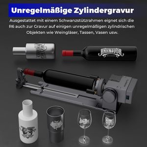 <strong>Rotate</strong> Axis for <strong>Laser</strong> Engraving Machine 4 Lifting Feet for Engraving Cylindrical Objects Spheres Rings Irregular Shapes - Product Image 6