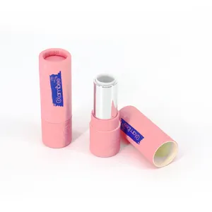 Custom Eco Friendly Empty Lipstick Tube Packaging Biodegradable Paper Cardboard Push Up Lipstick Lip Balm Tube