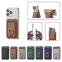 Étui de Luxe en Cuir PU Magnétique avec Anneau Support pour Cartes iPhone 17 Pro Max 16 15 14 13 12 11 Plus, Anti-RFID pour Cartes Bancaires