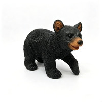 Figurine en résine personnalisée créative peinte à la main, couple d'ours noirs s'embrassant avec des roses, pour la décoration de la maison, du bureau ou de la table