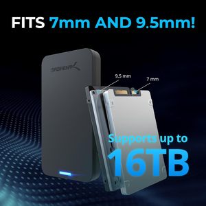 HK-HHT 2.5 "SATA USB 3.0 aletsiz plastik dizüstü bilgisayar harici HDD muhafaza [optimize edilmiş SSD desteği UASP SATA III] siyah (EC-UASP) - Product Image 5