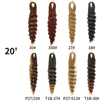 Extensions de cheveux synthétiques résistantes à la chaleur, tresses au crochet à ondulations profondes, 20 pouces, 100g, boucles Luna, extensions de cheveux ondulés pour femmes