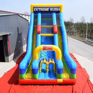 Inflatable खड़ी भीड़ स्लाइड चुनौती खेल का मैदान बाधा कोर्स उछालभरी स्लाइड चढ़ाई की दीवार के साथ बिक्री के लिए