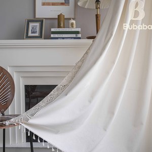 Tenda Divisoria <span class=keywords><strong>per</strong></span> Finestre in Stile Americano, Tessuto Fatto <span class=keywords><strong>a</strong></span> Mano con Motivi Floreali, Poliestere Semi-Oscurante Personalizzabile - Product Image 3