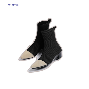 <span class=keywords><strong>Stivaletti</strong></span> da Donna in Tessuto a Rete <span class=keywords><strong>con</strong></span> Punta a Contrasto e Tacco a Zeppa Medio, Stile Casual <span class=keywords><strong>con</strong></span> Suola in Gomma - Product Image 1