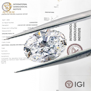 ラボ成長ダイヤモンドIGI証明書D VVS 3EX優れたカット1.5CT楕円形CVDダイヤモンド婚約結婚指輪用 - Product Image 3