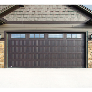 Porte de <span class=keywords><strong>garage</strong></span> automatique en acier simple, design moderne personnalisé, avec fenêtres en verre, portes de <span class=keywords><strong>garage</strong></span> en métal en gros - Product Image 1