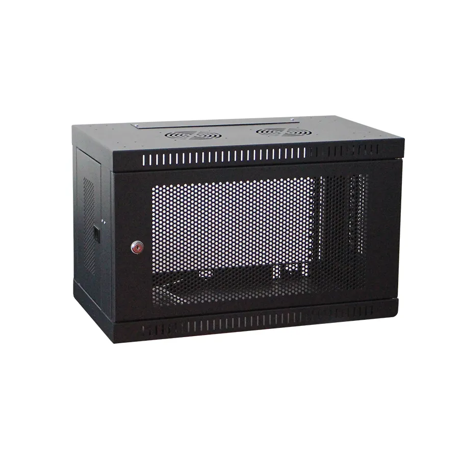 19" perforated wall server cabinet with hinged side panel