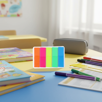Blocs-notes adhésifs rectangulaires colorés en PET 50mm x 75mm personnalisables pour le bureau/l'école/la maison/les cadeaux Win Sing