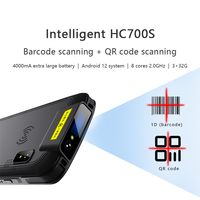 PDA Android industrial resistente de mano con escáner de códigos de barras para gestión de inventario de almacén, lector NFC