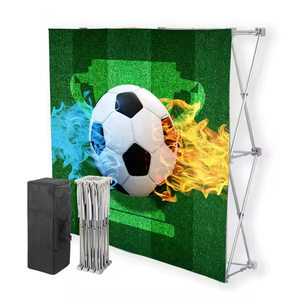 Support d'affichage en maille de fer pliable moderne Accessoire mural de fond portable pour les réunions annuelles Impression numérique - Product Image 1