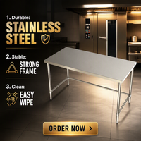 Équipement de cuisine commerciale Youroice, table de travail en acier inoxydable pour restaurant, évier, étagère, épaisseur 18GA, garantie 1 an, modèle 2472