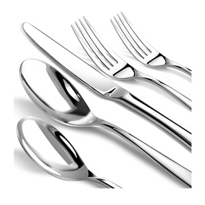 Ensemble de couverts en acier inoxydable pour fête de mariage en vrac de 21 pièces allant au lave-vaisselle Fourchettes et cuillères plaquées argent pour cadeaux - Product Image 2