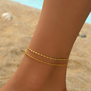 Bracelet de cheville classique en chaîne torsadée plaqué or cuivre léger, étanche, cadeau pour femme, bijoux délicats - Product Image 2