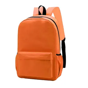Tas ransel poliester tahan air tahan lama oranye respon cepat tugas berat tas punggung nyaman untuk wanita sekolah