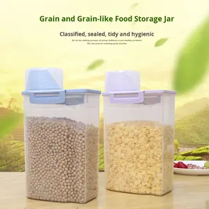 Große versiegelte Aufbewahrung sbox aus Kunststoff für trockene Lebensmittel Küchen lebensmittel behälter für den Heimgebrauch Set Verpackung mit Getreide vorrats glas - Product Image 2