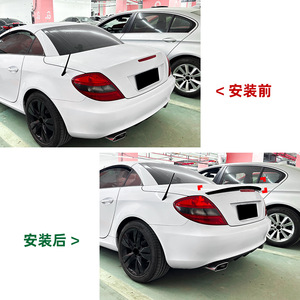 Mercedes-Benz <b>Rear</b> <b>Spoiler</b> Piano Black Carbon Fiber Texture ABS Wing Shaped Trunk Lip For SLK-Class R171 2005-2010 - Product Image 4