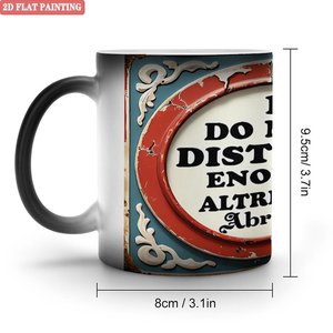 Color Changing <b>Ceramic</b> <b>Mug</b> 11oz Frosted Black Heat Sensitive Magic Cup Interactive Design - Product Image 1