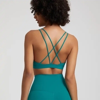 Soutien-gorge de sport longline avec bretelles, meilleur soutien-gorge de sport pas cher avec bretelles au dos, soutien-gorge de sport bleu sexy Xxxx pour femmes, dos croisé