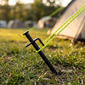 Estacas de Acero Forjado de Alta Resistencia de 40 cm para Tiendas de Campaña, Color Negro, Equipo de Camping con 1 Año de Garantía, Venta al por Mayor - Product Image 6