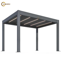 Pergola d'extérieur KAKADU avec toit à lames en aluminium, télécommande motorisée, éco-responsable et éclairage intégré