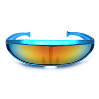 Kacamata Sunglasses Lensa Tunggal Lucu Model Cyclops untuk Cosplay, Pesta, Kacamata Robot, Kacamata Pesta Alien Luar Angkasa Keren, Kacamata Cermin
