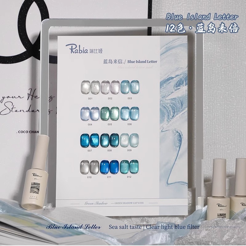 Blue island lettering 12 colors, swatch included