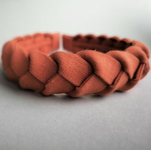 Bandeau tressé à la main en lin orange brûlé bandeau <span class=keywords><strong>cheveux</strong></span> cerceau diadème - Product Image 4