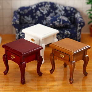 1:12 bricolage armoire en bois meuble TV coffre tiroirs chevet côté armoire Miniature décoration modèle pour maison de poupée - Product Image 4