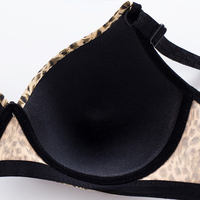 FF3035 vente en gros femmes dames filles grande taille minimiseur soutien-gorge push-up confortable Sexy léopard sans fil couverture complète soutien-gorge