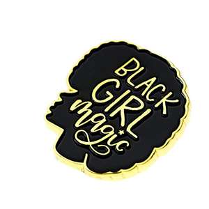 Sra. Clover Black Girl Magic Custom Iron Esmalte Pin Best Friend Jacket Lapel Pins Black Lives Matter & Black Girls Rock Gifts - Product Image 4