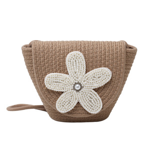 Sac seau tendance en corde de coton tressée, style ethnique rustique, avec perles, pour le commerce de gros à l'international - Product Image 4
