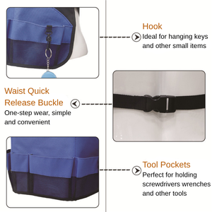 Tablier de travail multi-poches Mydays Outdoor bleu, résistant à l'abrasion, pour jardinage, électricien, mécanicien, anti-taches - Product Image 4