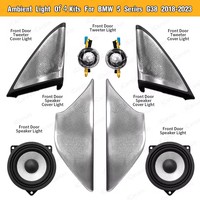ICarsin untuk BMW Seri 5 G30 2018-2023 Lampu Ambient RGB LED Penutup Speaker Lampu Penutup Tweeter Depan Lampu Upgrade Trim Kit
