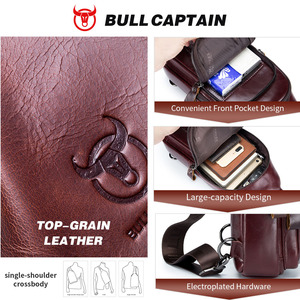 Sac à bandoulière vintage BULLCAPTAIN, nouveau sac à main pour homme, sac à main d'affaires, sac fourre-tout, sac de poitrine noir - Product Image 3