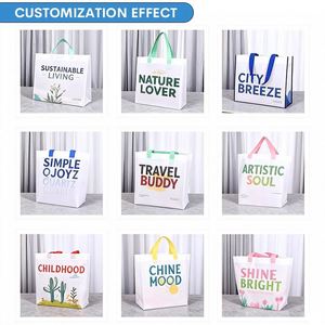Waterproof Reusable <b>Large</b> Grocery Recycled Rpet Laminated Foldable Tote Shopping <b>Bag</b> With Logo Custom Promotional <b>Gifts</b> - Product Image 5