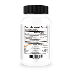 Fabricante de Suplementos de Ashwagandha al por Mayor, 2100 mg con Extracto de Pimienta Negra para el Apoyo Inmunológico, 100 Cápsulas de Ashwagandha - Product Image 3