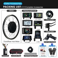 Kit de Conversión de Bicicleta Eléctrica de 52V 2000W, 20-29 Pulgadas, 700C, Motor de Cubo Trasero Sin Escobillas Sin Engranajes, Rueda Giratoria para Bicicleta Eléctrica de Montaña