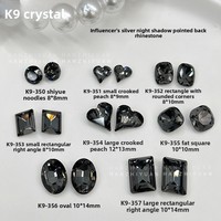 Accessoires de nail art en cristal K9 Cy0510, diamants à fond pointu, éblouissants, grands, irréguliers, en forme de cœur, en forme d'œuf de pigeon à angle droit