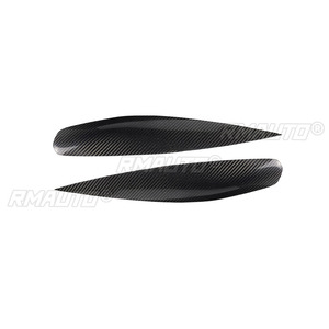 1 par de cubiertas embellecedoras de fibra de carbono auténtica para faros delanteros (cejas/párpados) para Mitsubishi Lancer 2004 2005 2006, pegatinas para faros de coche - Product Image 2