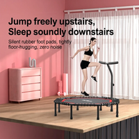 Trampoline rebondissant octogonal de 50 pouces, barre de guidon réglable en T, rebondisseur d'exercice pour adultes, entraînement intérieur/extérieur