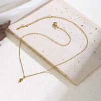 Collier délicat en zircon plaqué or avec pendentif mini feuille, polyvalent, simple, léger, de luxe, bijoux minimalistes réglables TGXL14702