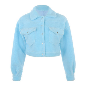 Astrid — <span class=keywords><strong>veste</strong></span> Double poche <span class=keywords><strong>en</strong></span> fourrure de fourrure, blouson court à la mode pour femmes, R20615S, 2020 - Product Image 3