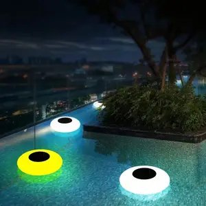 ip68 waterproof underwater inflatable solar powered garden floating swimming pool light for inground pools